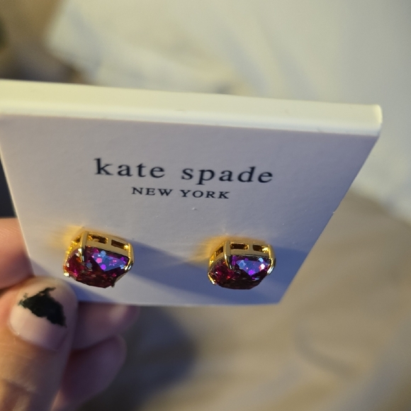 Kate Spade Fuchsia Square Earrings - Picture 3 of 4